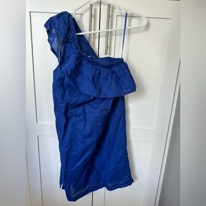 One shoulder linen cotton blend J. Crew dress
